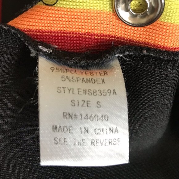 Vintage Rainbow Striped Tear-Away Snap Track Pants‎ Black SP Relaxed - Picture 7 of 7